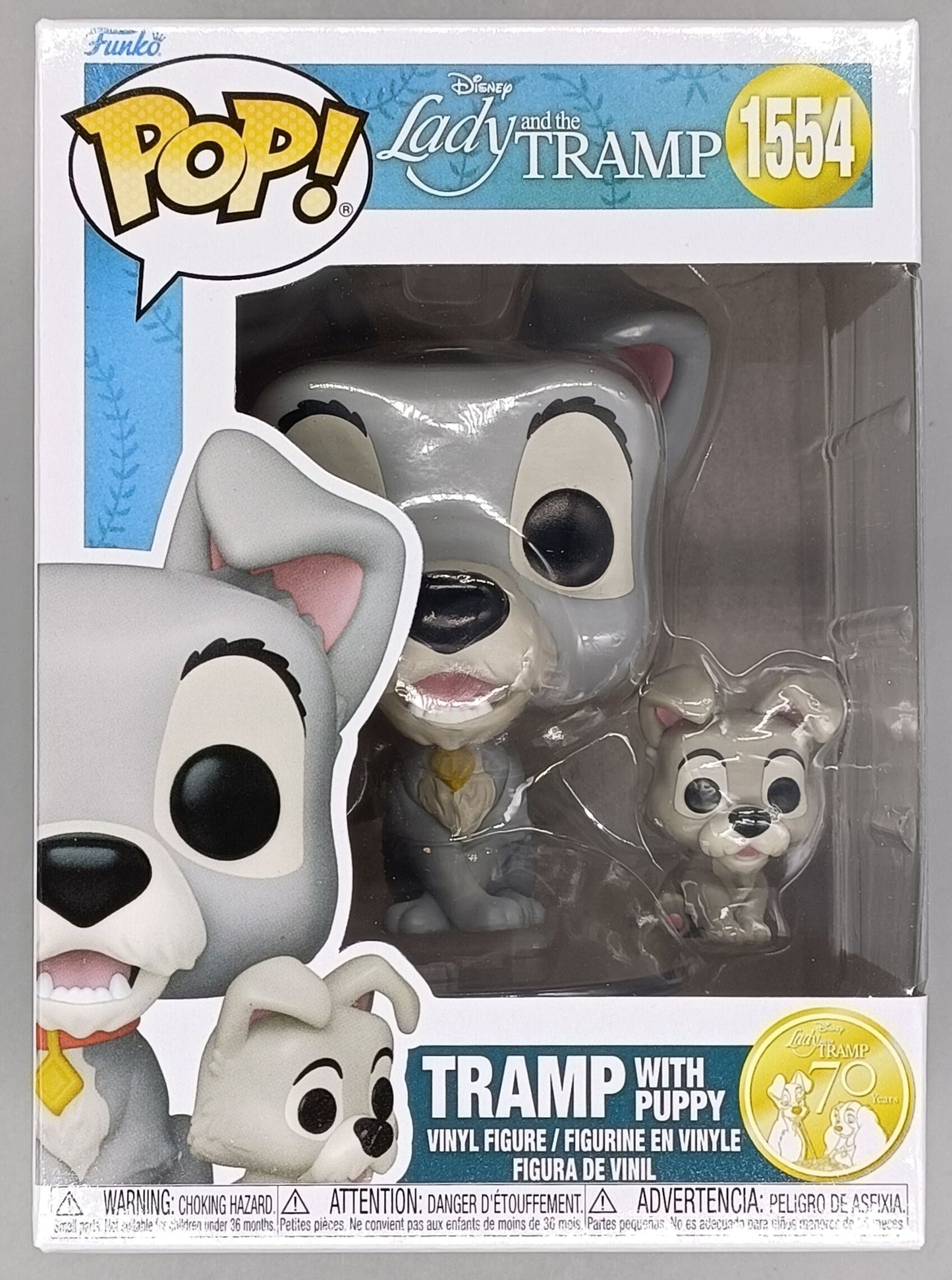 1554 Tramp with Puppy - Disney Lady and the Tramp Funko POP - Brand New