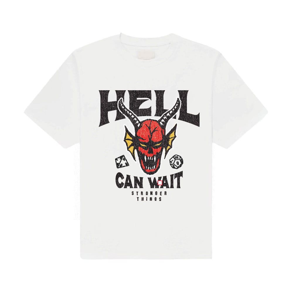 Stranger Things T-Shirt Hell Can Wait (white) Size XL T-shirts