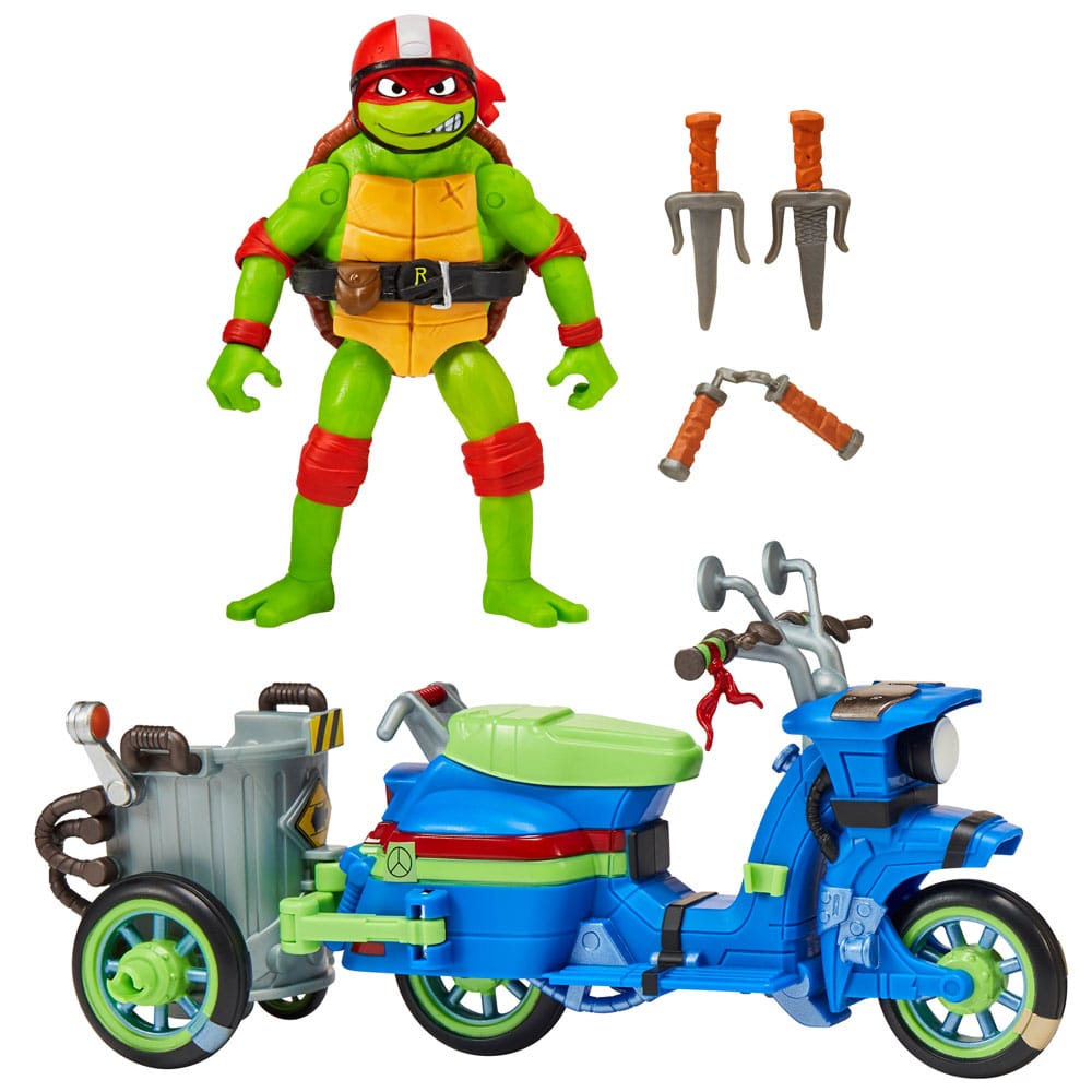 Teenage Mutant Ninja Turtles: Mutant Mayhem Action Figure Raphael & Scooter with Sidecar 11 cm Action figures
