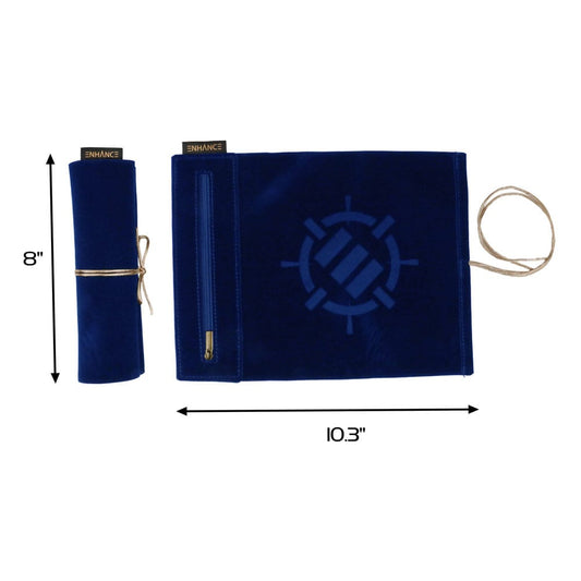 Enhance Tabletop Roll on a Scroll Bag with Dice Blue