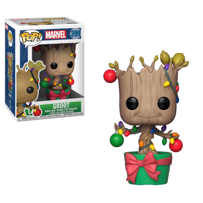 Marvel Comics POP! Marvel Holiday Vinyl Bobble-Head Groot (Lights & Ornaments) 9 cm Funko POP