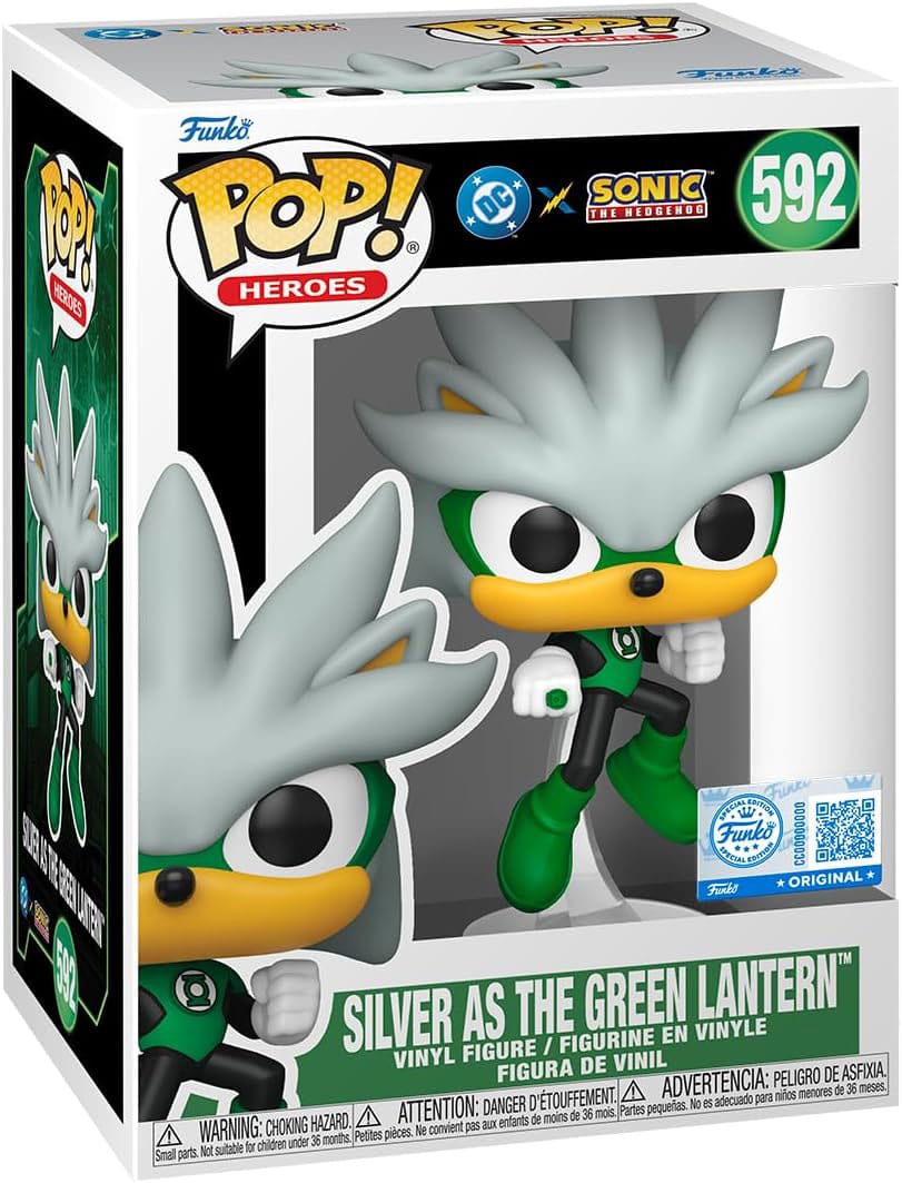 DC's Justice League and Sonic the Hedgehog POP! Movies Vinyl Figures Silver/GL 9 cm