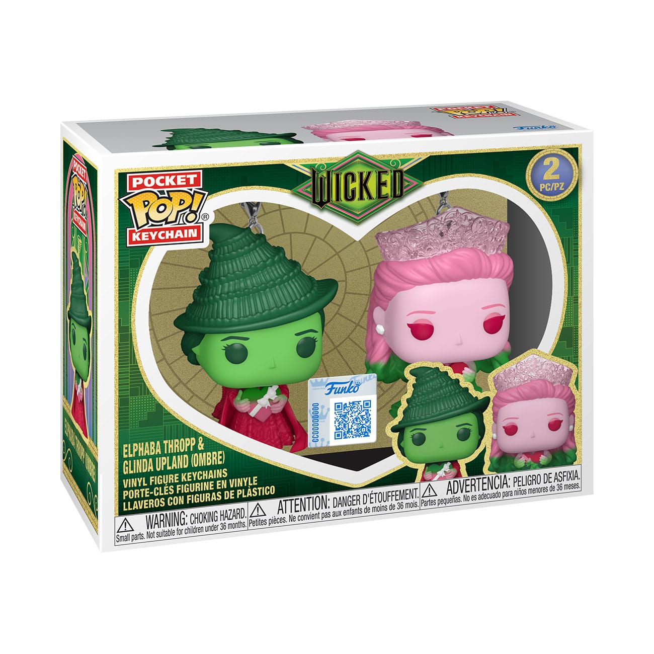 Wicked POP! Vinyl Keychain 2-Pack G&E (Ombre) 4 cm