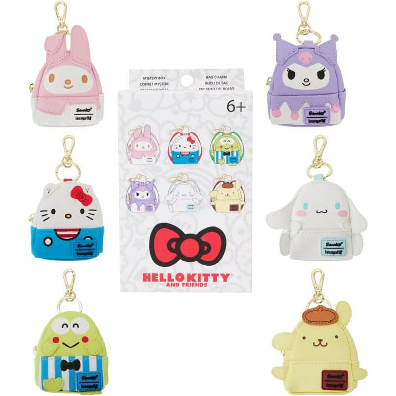 Hello Kitty by Loungefly Keychains Mini Backpack Clasic Blind Box Assortment (15) Pins & Brooches,Blind Boxes