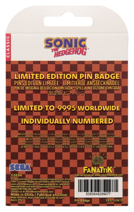 Sonic The Hedgehog Pin Badge Moving