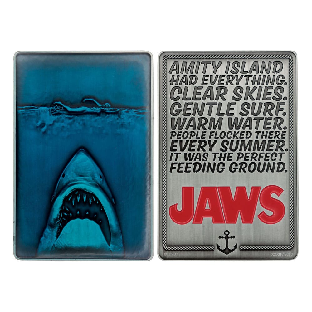 Jaws Ingot 50th Anniversary Poster Limited Edition Coins
