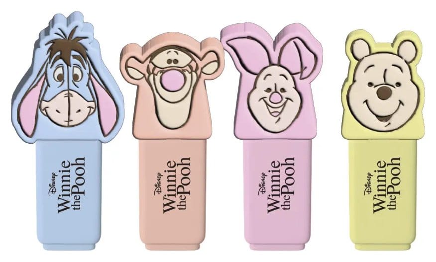 Disney Winnie the Pooh Set of 4 Highlighters with Topper
