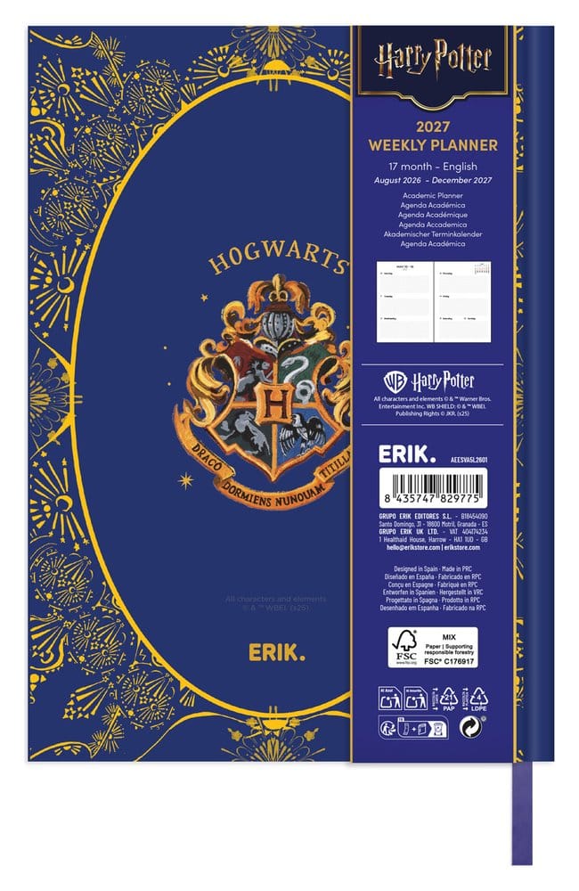 Harry Potter School Diary weekly planner 2026/2027 A5