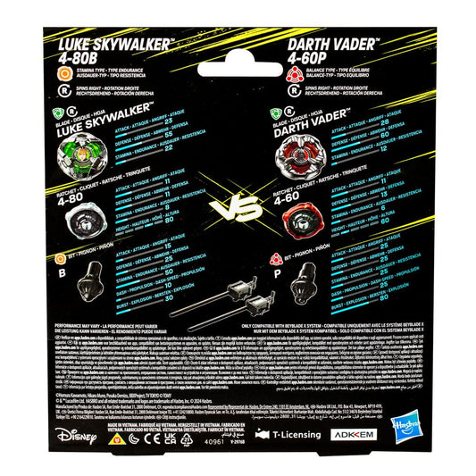 Beyblade X and Star Wars Collab Luke Skywalker 4-80B vs. Darth Vader 4-60B