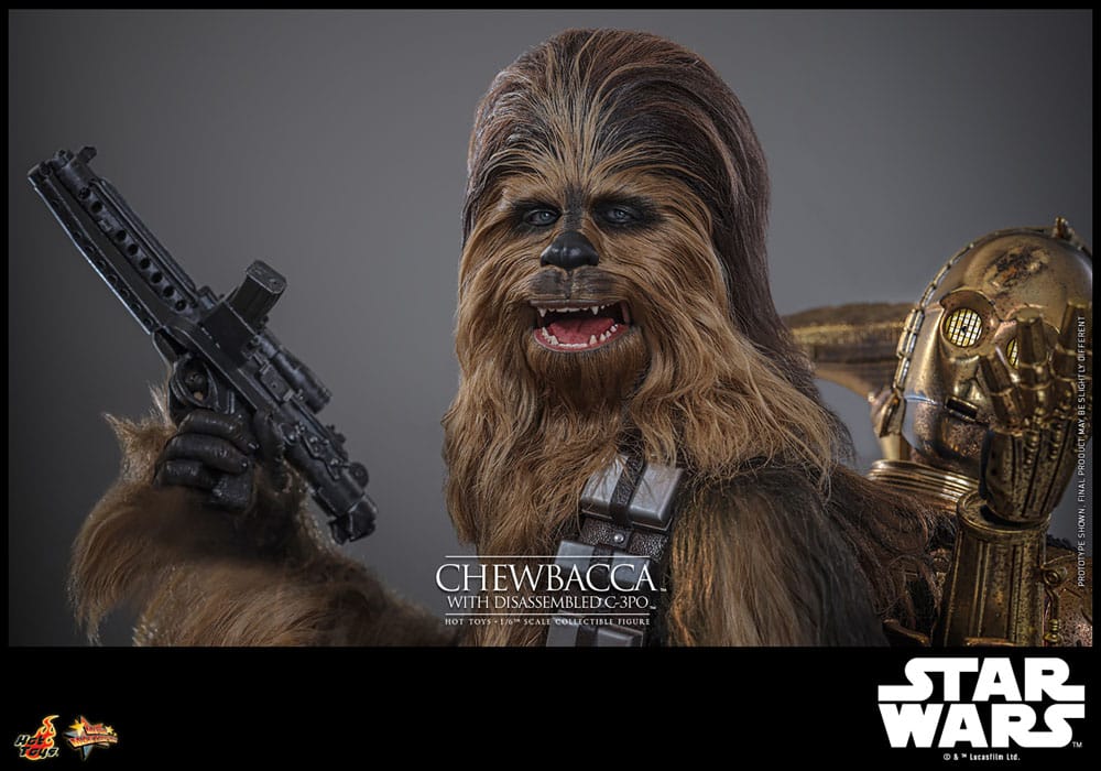 Star Wars Episode V Movie Masterpiece Action Figure 1/6 Chewbacca with Disassembled C-3PO 36 cm Action figures