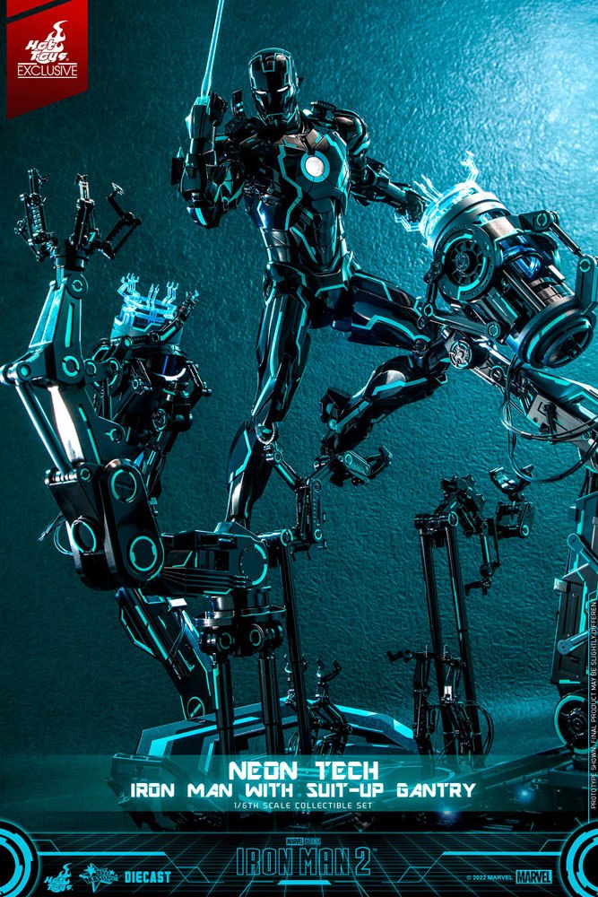 Iron Man 2 Action Figure 1/6 Neon Tech Iron Man with Suit-Up Gantry 32 cm Action figures