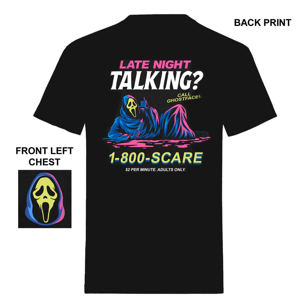 Scream T-Shirt Ghost Face Late Night Talking Size L