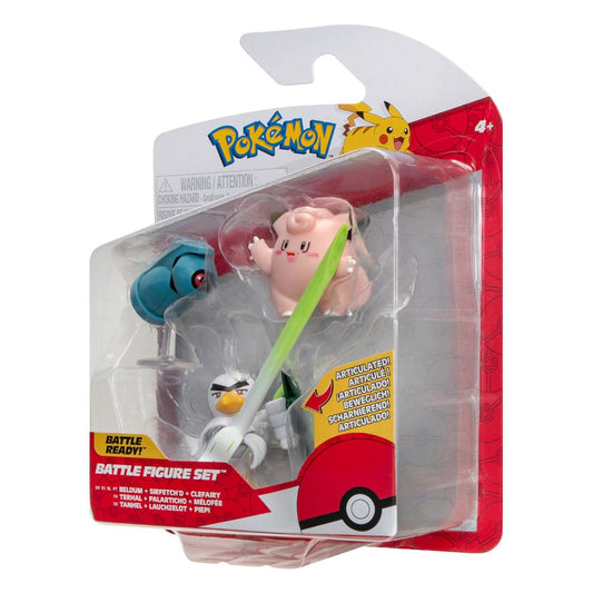 Pokémon Battle Figure Set 3-Pack Clefairy, Beldum, Sirfetch'd 5 cm