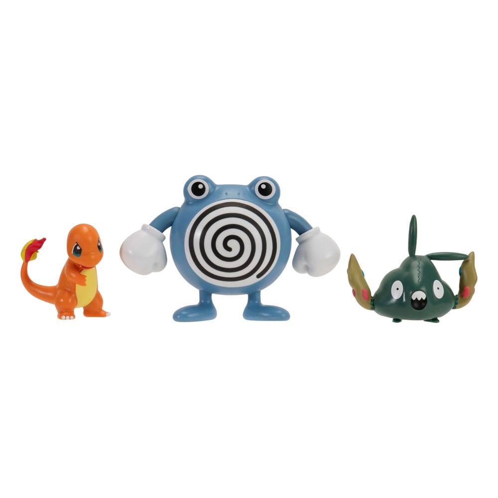 Pokémon First Partner Battle Figure Set Figure 3-Pack Charmander Trubbish & Poliwhirl Mini-figures
