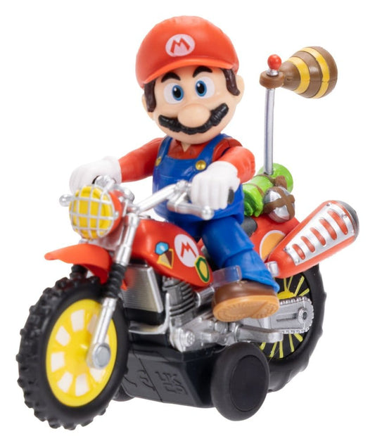 The Super Mario Galaxy Movie Action Figure with Pull Back Motorcycle Mario 6 cm