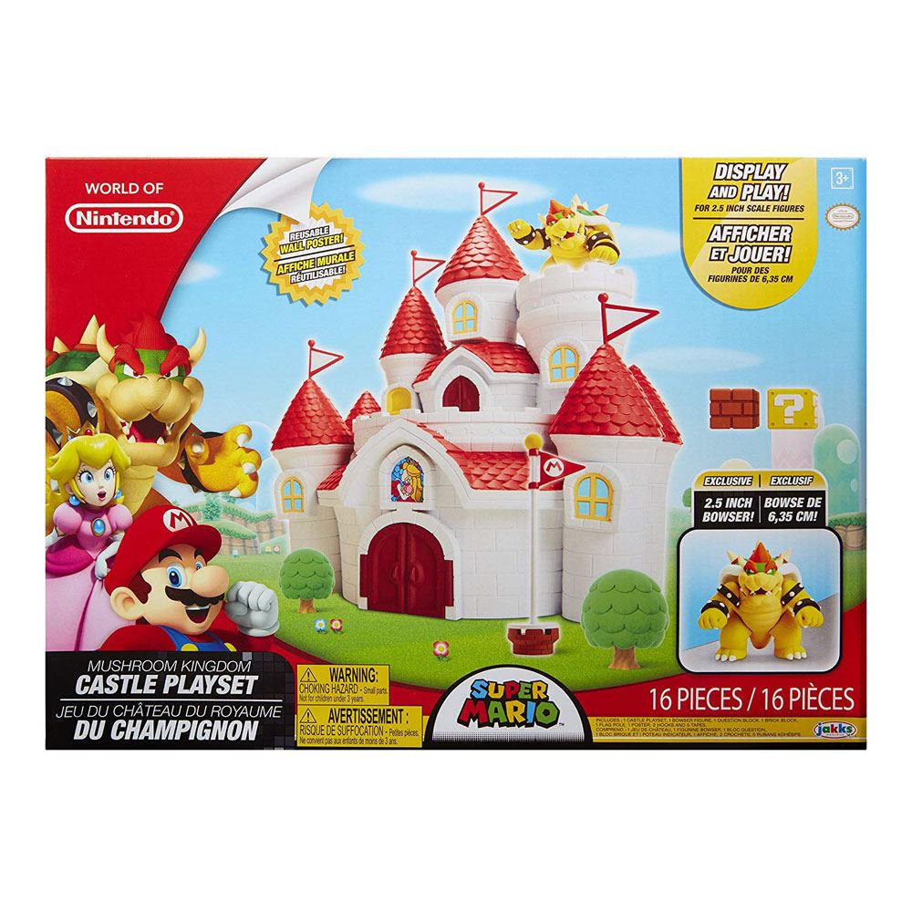 World of Nintendo Playset Super Mario Mushroom Kingdom Castle Playsets