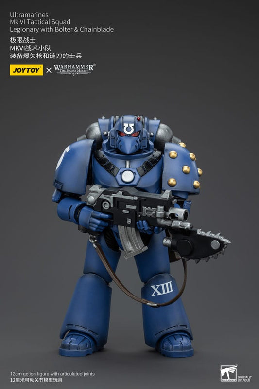 Warhammer The Horus Heresy Action Figure 1/18 Ultramarines MK VI Tactical Squad Legionary with Bolter& Chainblade 12 cm