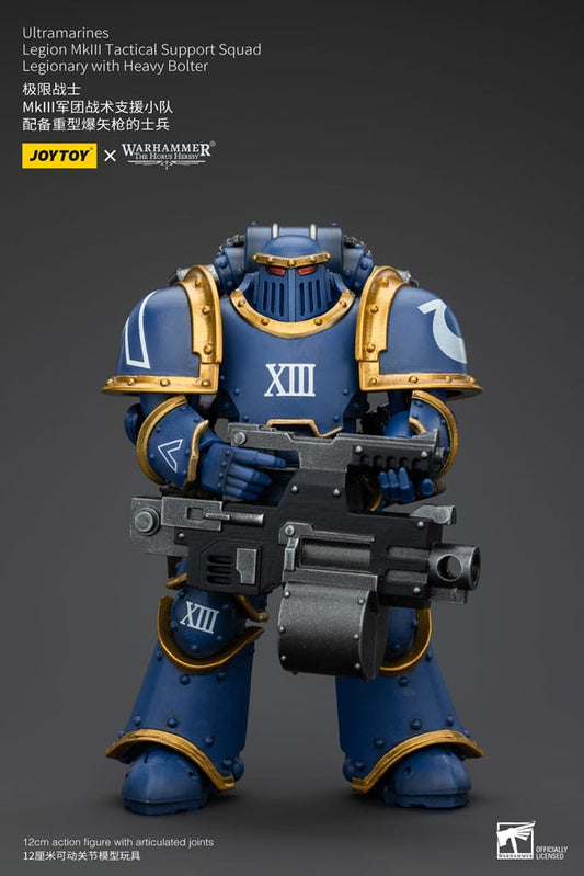 Warhammer The Horus Heresy Action Figure 1/18 Ultramarines Legion MKIII Tactical Support Squad Legionary with Heavy Bolter 12 cm