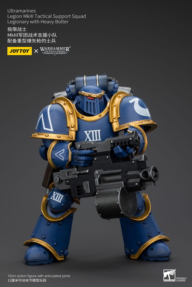 Warhammer The Horus Heresy Action Figure 1/18 Ultramarines Legion MKIII Tactical Support Squad Legionary with Heavy Bolter 12 cm