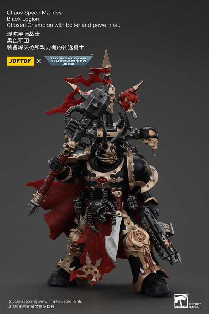 Warhammer 40k Actionfigur Chaos Space Marines Black Legion Chosen Champion with bolter and power maul 20 cm Action