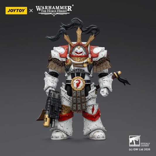 Warhammer 40,000 Action Figure White Scars Legion Praetor in Cataphractii Terminator Armour with Cyber Hawk Chogorian sword and combi-melta 14 cm