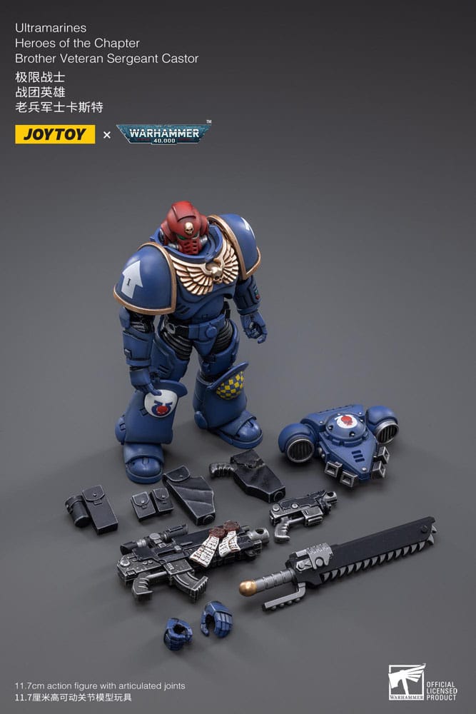 Warhammer 40k Action Figure 1/18 Ultramarines Heroes of the Chapter Brother Veteran Sergeant Castor 12 cm Action figures