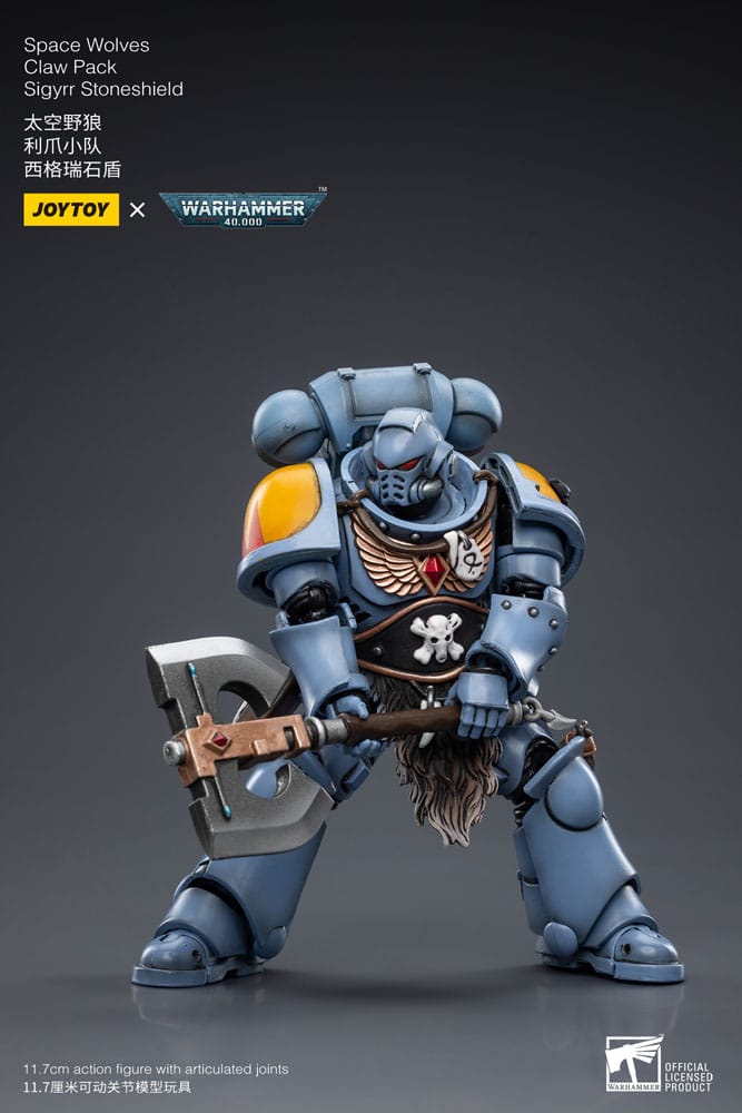 Warhammer 40k Action Figure 1/18 Space Wolves Claw Pack Sigyrr Stoneshield 12 cm Action figures