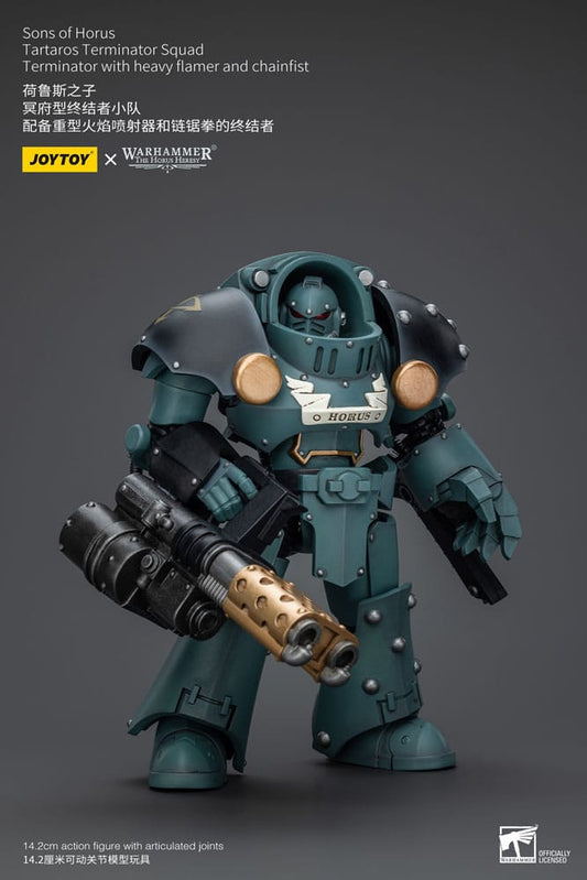 Warhammer The Horus Heresy Action Figure 1/18 Tartaros Terminator Squad Terminator With Heavy Flamer And Chainfist 12 cm