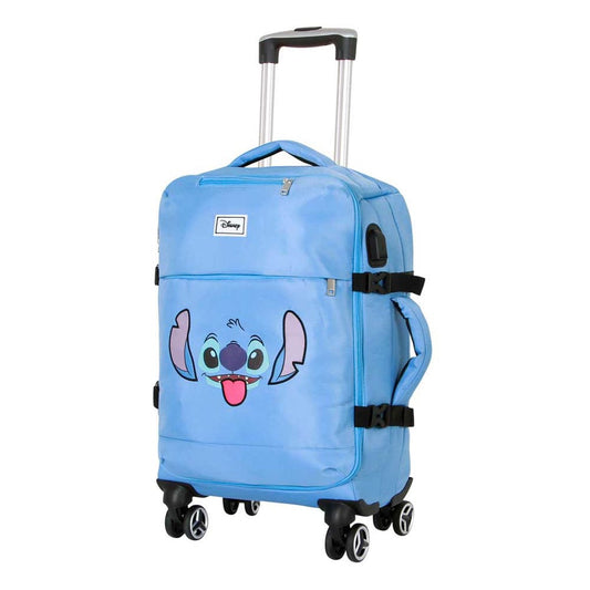 Lilo & Stitch 4-Wheel Cabin Suitcase Stitch Face Blue 55 cm