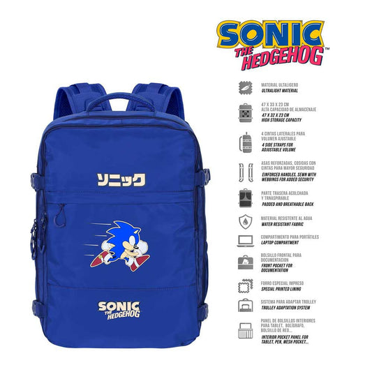 Sonic The Hedgehog Mercury Travel Backpack Sega Action Blue Large