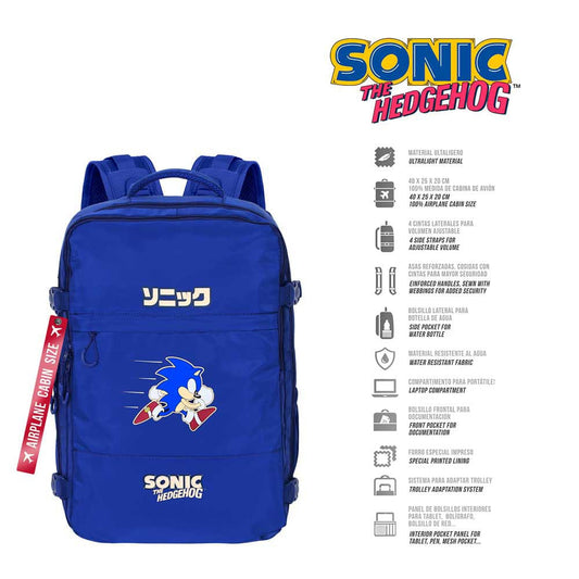 Sonic The Hedgehog Mercury Underseat Cabin Bag Backpack Sega Action Blue