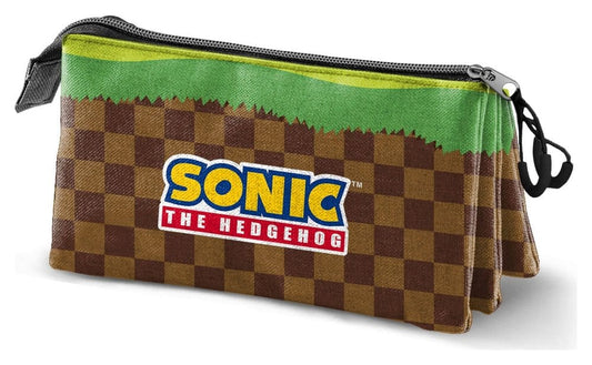 Sonic - The Hedgehog Triple Pencil case SEGA Greenhill Multicolour