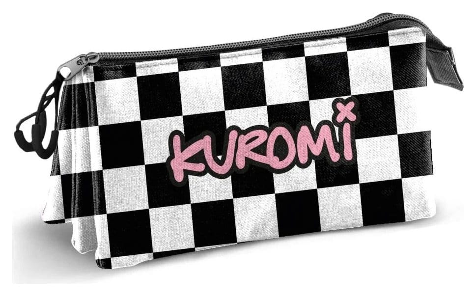 Sanrio Triple Pencil case Kuromi Black & White