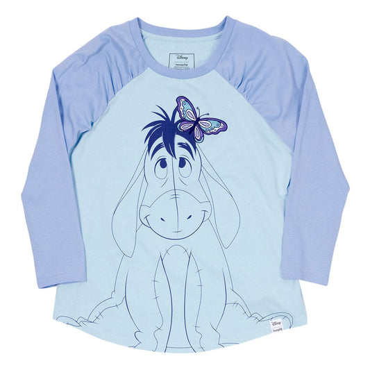 Winnie the Pooh by Loungefly Tee T-Shirt Unisex Eeyore Shirred Raglan Size L