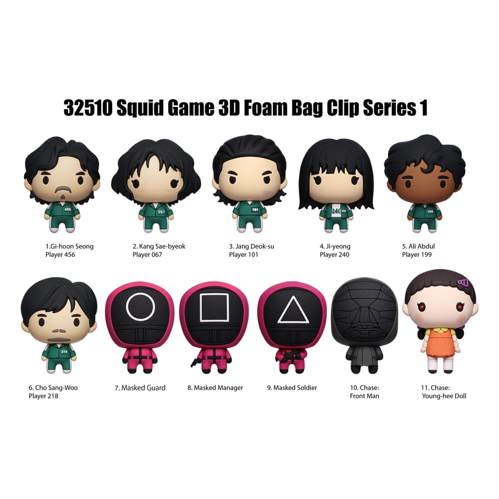 Squid Game 3D PVC Bag Clips Series 1 Display (24) Keyrings