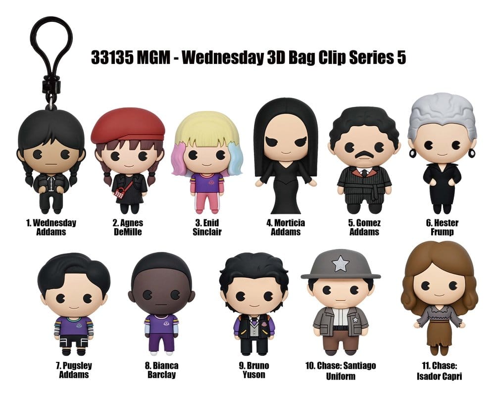 Wednesday 3D Foam Bag Clips Series 5 Display (24)