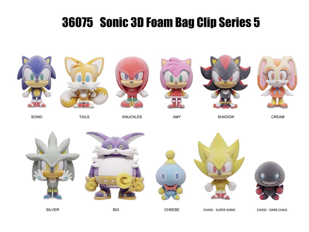 Sonic the Hedgehog PVC Bag Clips Flocking Series 5 Display (24)
