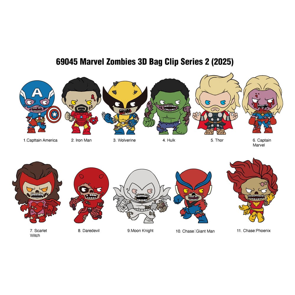 Marvel PVC Bag Clips Series 2 Zombies Display (24) Keyrings