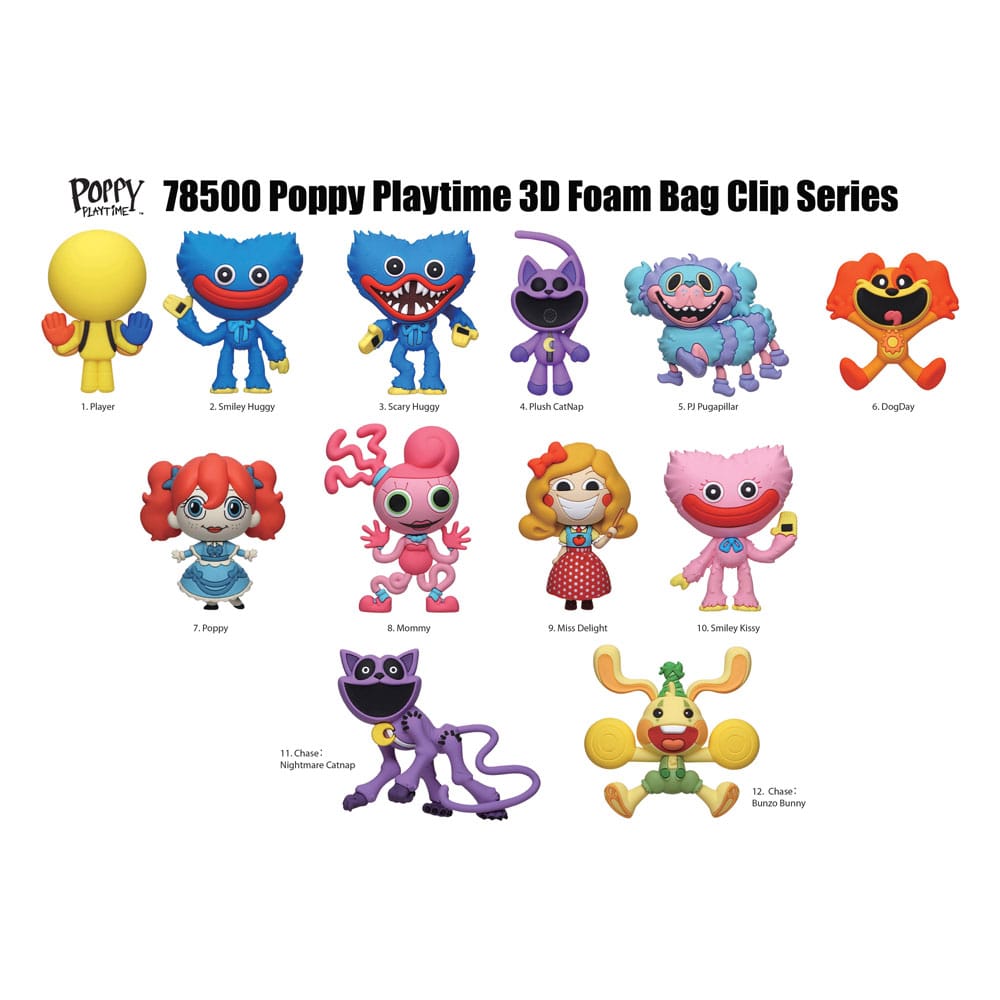 Poppy Playtime PVC Bag Clips Series 1 Display (24) Keyrings