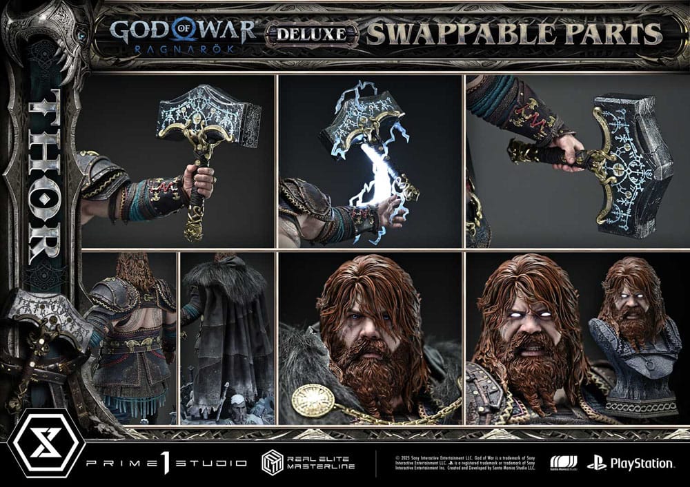 God of War: Ragnarök Real Elite Masterline Series Statue 1/3 Thor Deluxe Version 105 cm