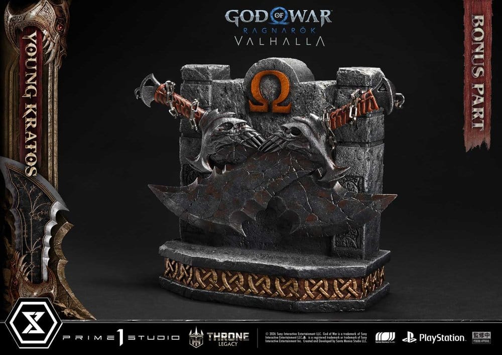 Throne Legacy God of War Series Statue 1/3 Ragnarok Young Thyself Kratos Bonus Version 91 cm