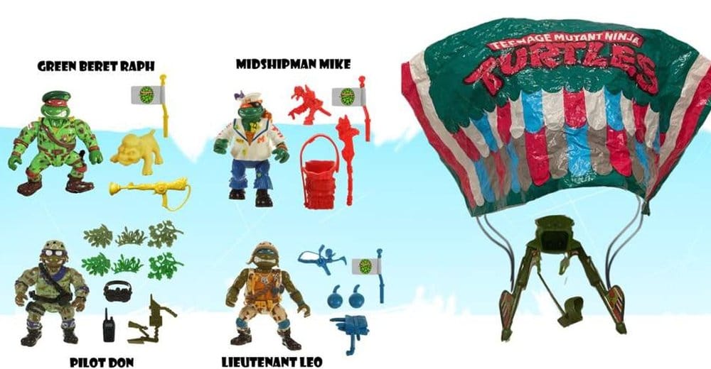 Teenage Mutant Ninja Turtles Classic Action Figures 4-Pack Sewer Heroes with Parachute