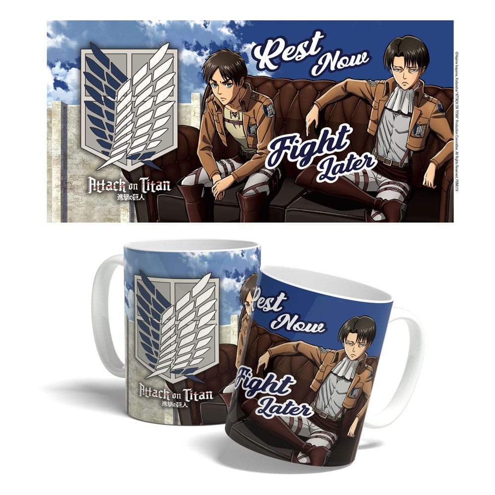 Attack on Titan Mug Rest Now Fight Later 325 ml Cups & Mugs