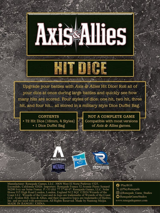 Avalon Hill board game Axis & Allies: Hit Dice Extension