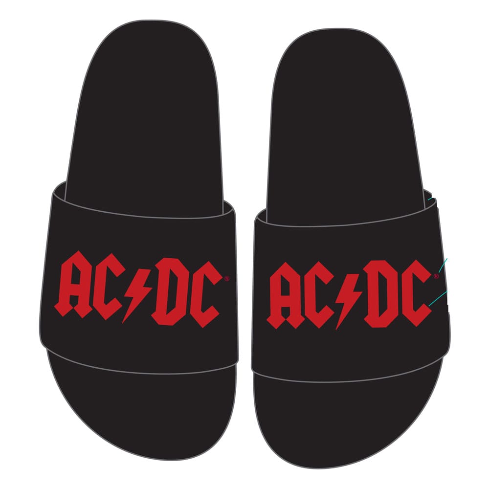 AC/DC Slippers Logo Footwear