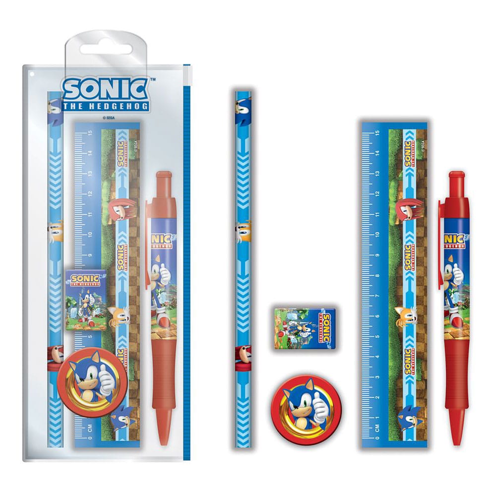Sonic The Hedgehog 5-Piece Stationery Set Golden Rings Stationery