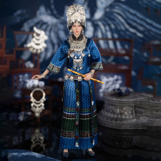 The Miao of China's 56 Ethnic Groups Figure 1/6 Blue 30 cm