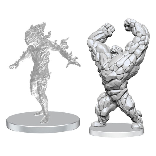 Pathfinder Deep Cuts Unpainted Miniatures Living Landslide & Living Wildfire