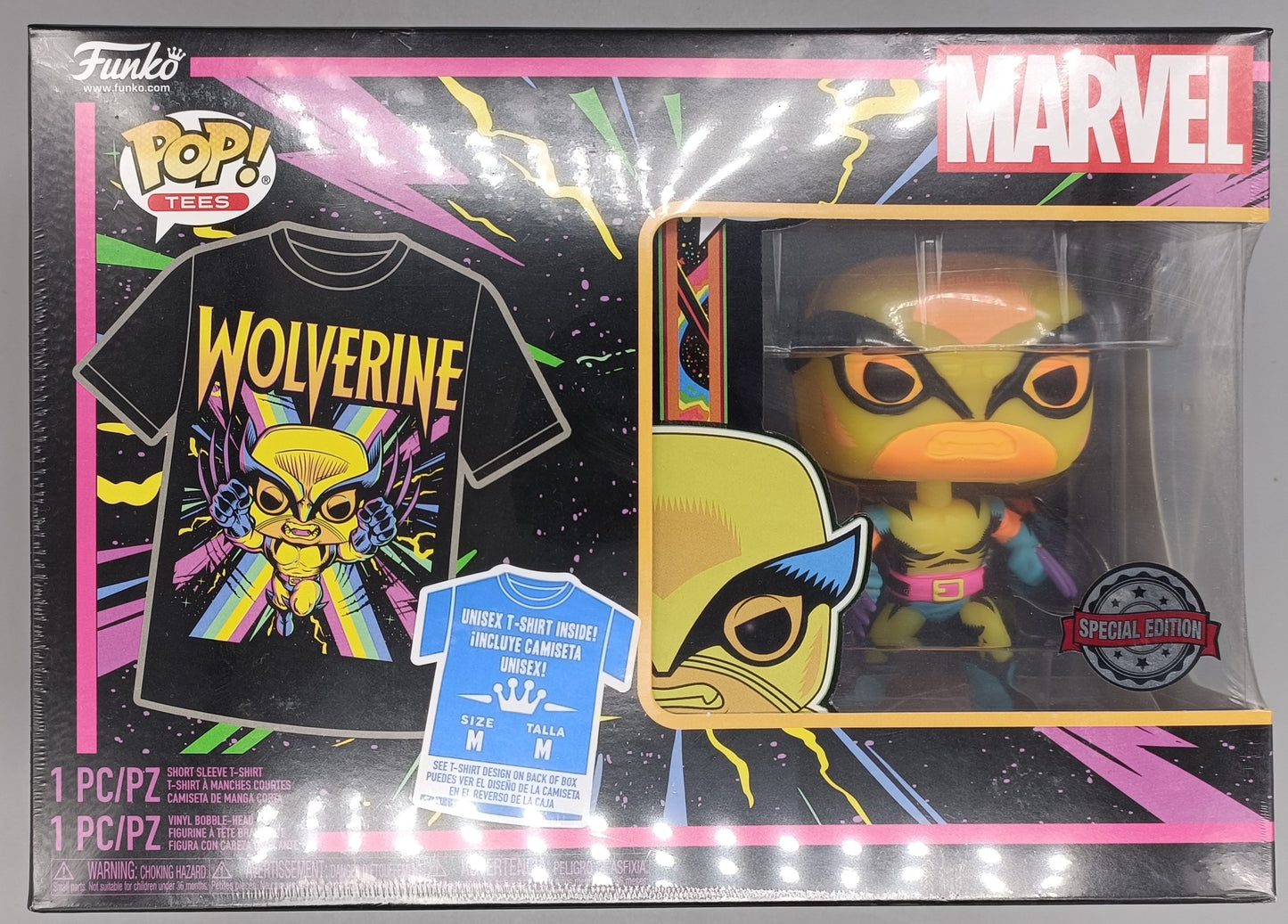 #802 Wolverine (Blacklight) - Marvel T-Shirt Bundle (Medium) Funko POP