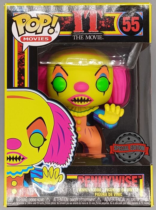 #55 Pennywise - Blacklight - Horror - IT Funko POP